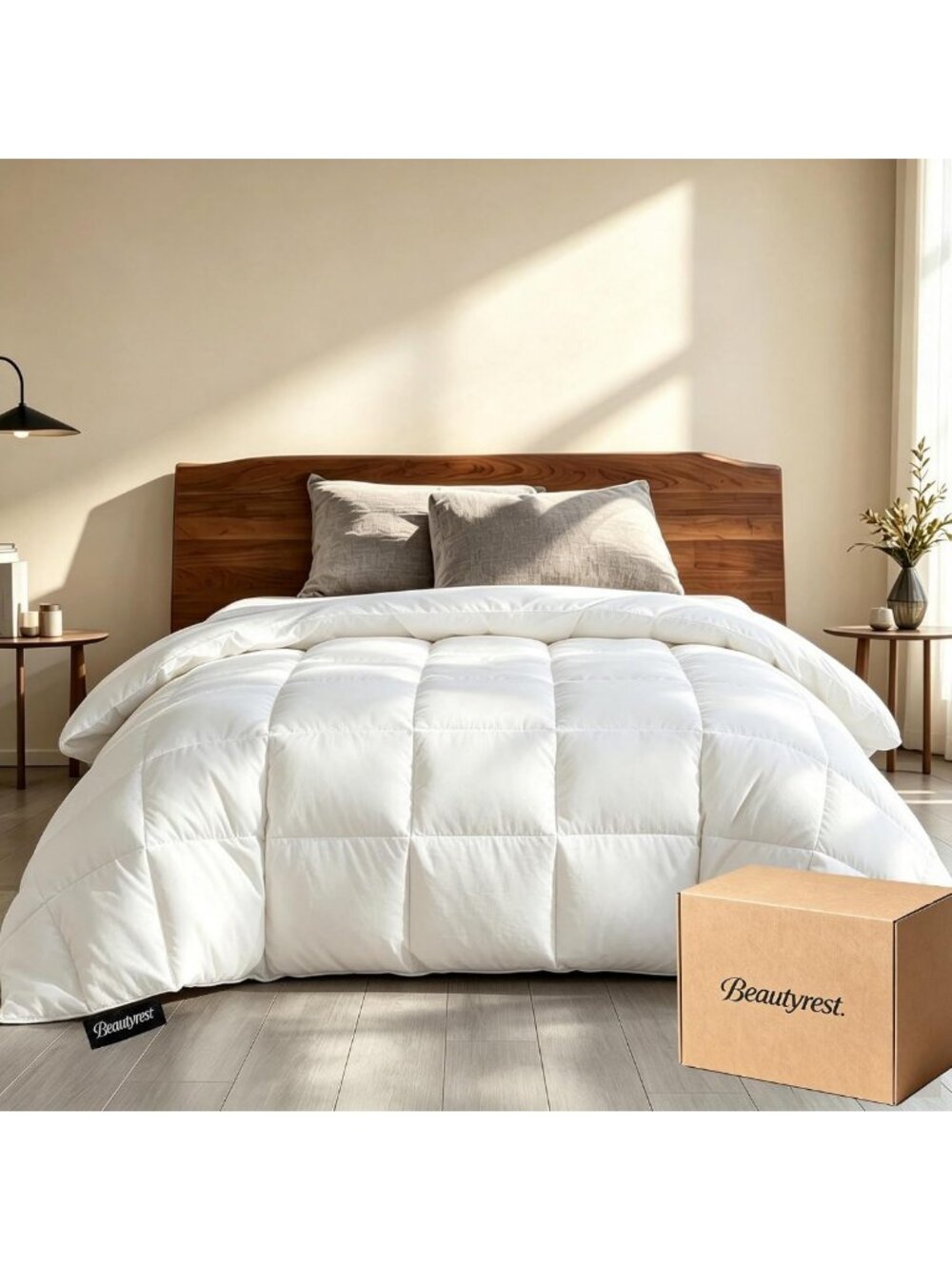 Luxurious Twin Size Goose Feather & Down Comforter | Soft, Cozy Bedding